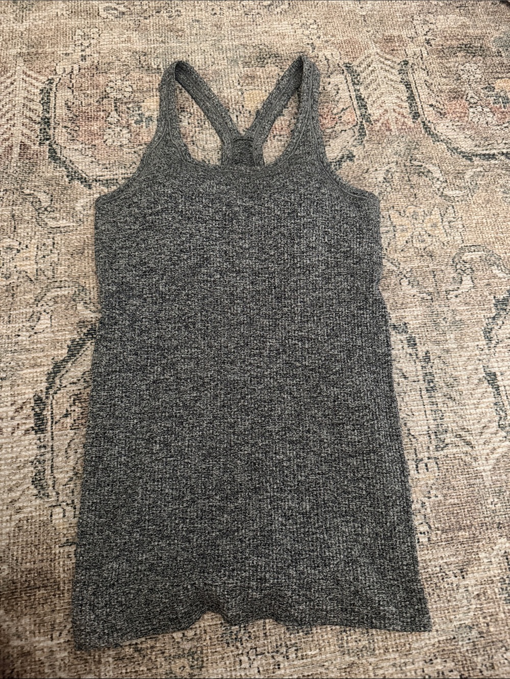 Lululemon Women’s Heather Gray Ribbed Racerback Tank Top